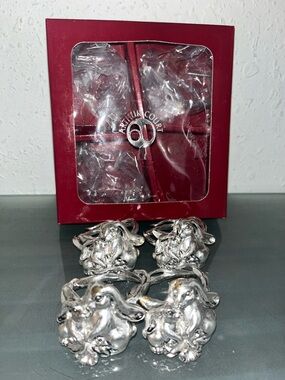 Vintage Arthur Court rabbit bunny napkin rings with box
